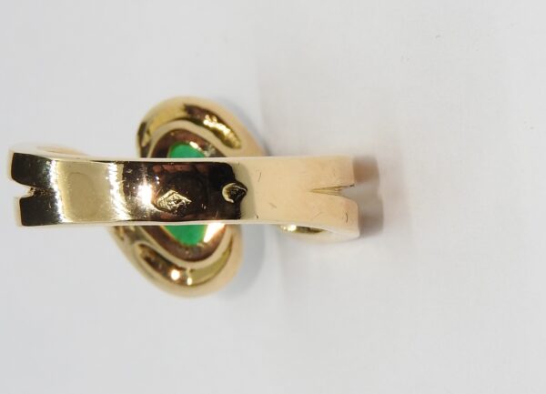 Bague EMERAUDE & 33 Diamants. OR 750°/°°. Tête d'aigle. 8,2 gr – Image 3