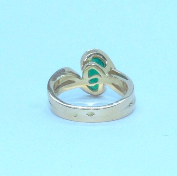 Bague EMERAUDE & 33 Diamants. OR 750°/°°. Tête d'aigle. 8,2 gr – Image 6