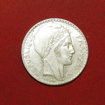 20 Francs Turin. ARGENT 680°/°°  - 1934 - TTB - Poids 20 Grammes – Image 3