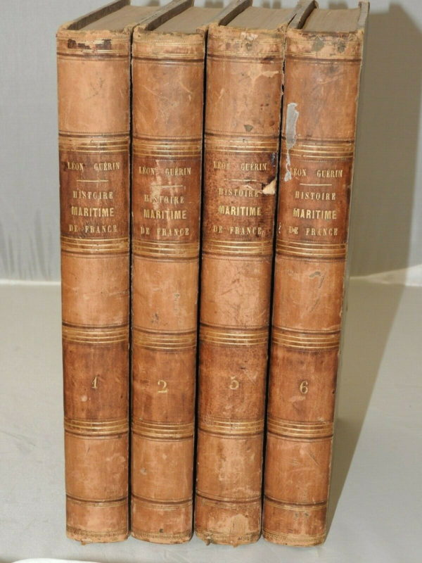 HISTOIRE-MARITIME-DE-FRANCE-Leon-Guerin-1851-4-Volumes-sur-6-1-2-5-6-284098265520