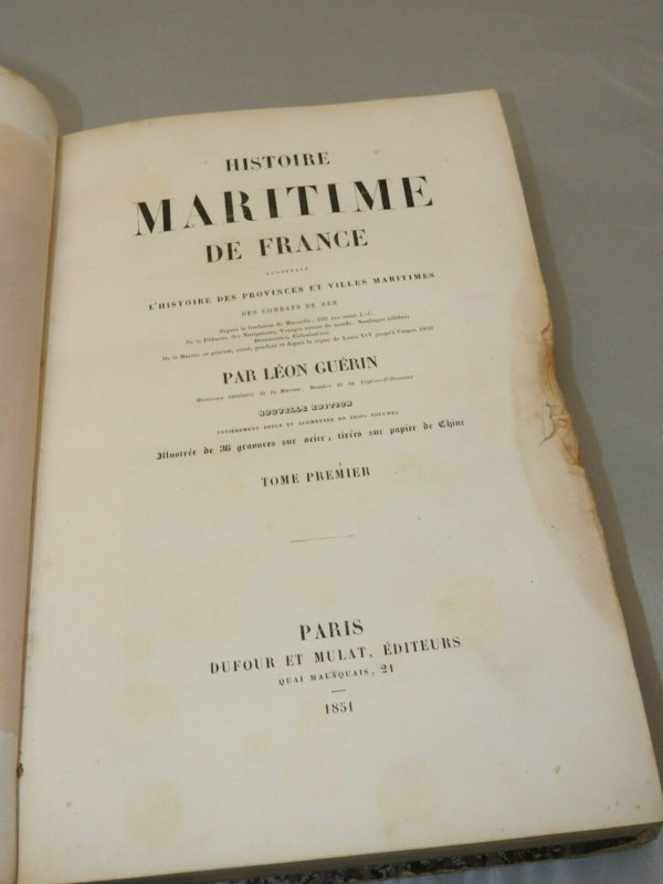 HISTOIRE MARITIME DE FRANCE. Léon Guérin. 1851. 4 Volumes sur 6: 1, 2, 5, 6. – Image 10