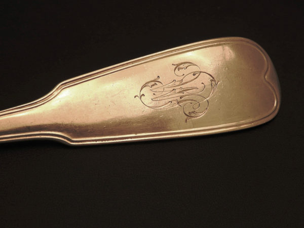 LOUCHE-ARGENT-MASSIF-209-gr-Argenterie-FILET-Poinon-VIEILLARD-18191838-273209348060-10