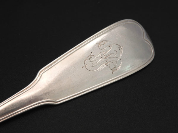 LOUCHE-ARGENT-MASSIF-209-gr-Argenterie-FILET-Poinon-VIEILLARD-18191838-273209348060-11