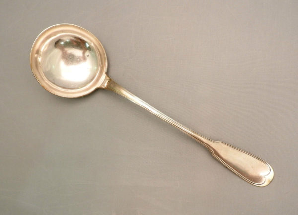 LOUCHE-ARGENT-MASSIF-209-gr-Argenterie-FILET-Poinon-VIEILLARD-18191838-273209348060-2