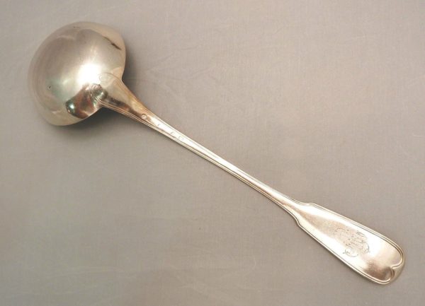 LOUCHE-ARGENT-MASSIF-209-gr-Argenterie-FILET-Poinon-VIEILLARD-18191838-273209348060