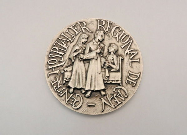Médaille BRONZE ARGENTE. 193 gr. 1988. Centre HOSPITALIER Régional de CAEN. – Image 3