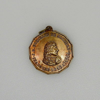 Médaille BRONZE. MOLIERE. 1844. "JB POQUELIN DE MOLIERE" 6 gr. Diam: 25 – Image 4