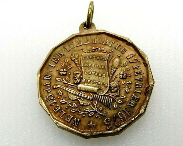 Medaille-BRONZE-MOLIERE-1844-JB-POQUELIN-DE-MOLIERE-6-gr-Diam-25-274475262680