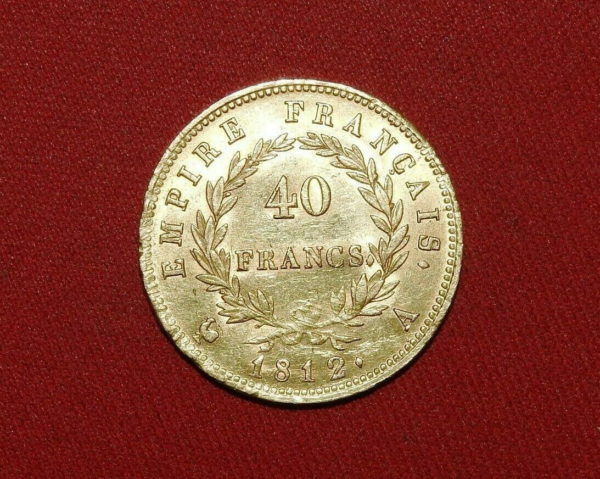 Piece-OR-40-Francs-Napoleon-Empereur-1812-A-TTB-DROZ-TIOLIER-XIX-274193826780-5