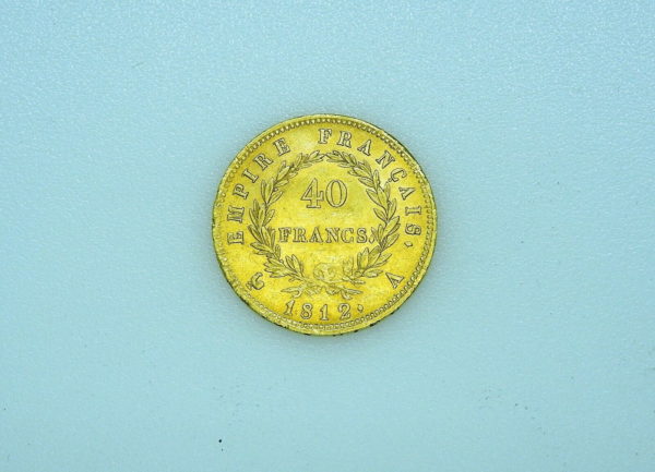 Piece-OR-40-Francs-Napoleon-Empereur-1812-A-TTB-DROZ-TIOLIER-XIX-274193826780-8