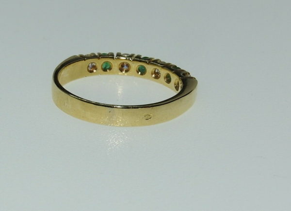 BAGUE-OR-Jaune-750-DIAMANTS-EMERAUDES-Alliance-12-tour-32-gr-274508832901-12