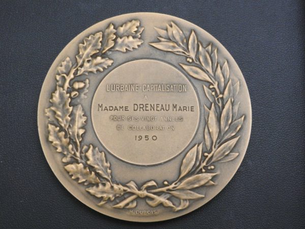 Mdaille-BRONZE-129gr-Au-Mrite-Graveur-JC-CHAPLAIN-style-1900-Avec-coffret-283569356221-3