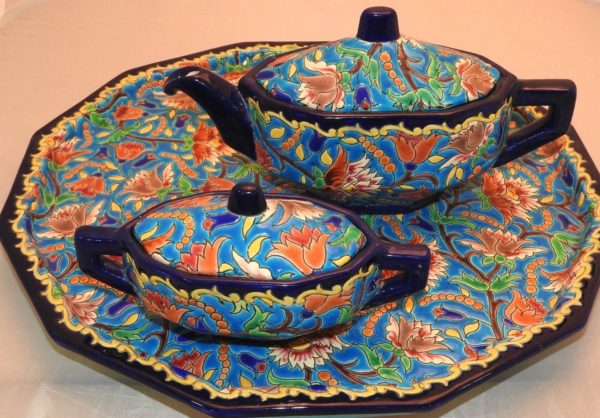 Service-Tete-tete-Caf-Th-Estampill-LONGWY-Faience-maille-TTBE-282824890031