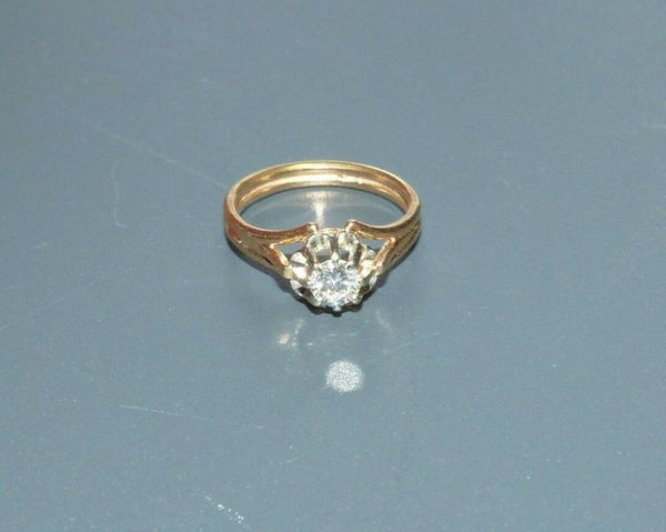 BAGUE-OR-Jaune-Solitaire-DIAMANT-taille-Brillant-39-gr-Taille-moderne-283668699082-3