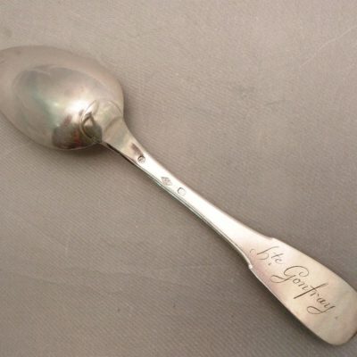 Cuillère. Argent Massif. Poinçon VIEILLARD. 78,1gr. "Vieux Paris" -  Orfèvre: JB – Image 5