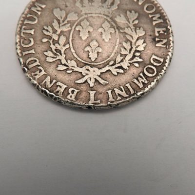 ECU "a la vieille tete" - Louis XV - 1773 L - ARGENT 917°/°° XVIII°. Bayonne. TB – Image 7