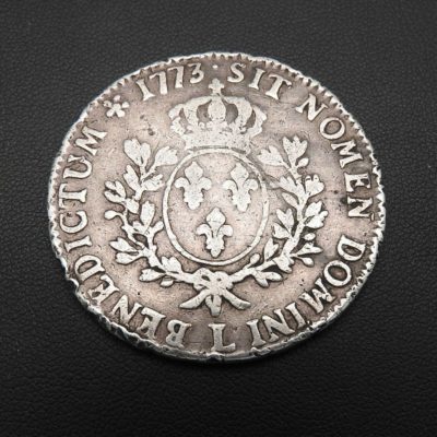 ECU "a la vieille tete" - Louis XV - 1773 L - ARGENT 917°/°° XVIII°. Bayonne. TB – Image 8