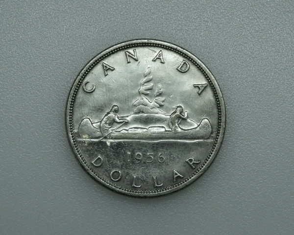 Monnaie-ARGENT-CANADA-1-Dollar-1956-2320-gr-Silver-Coin-ELISABETH-II-TB-283996824232-2