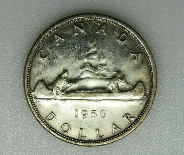 Monnaie-ARGENT-CANADA-1-Dollar-1956-2320-gr-Silver-Coin-ELISABETH-II-TB-283996824232