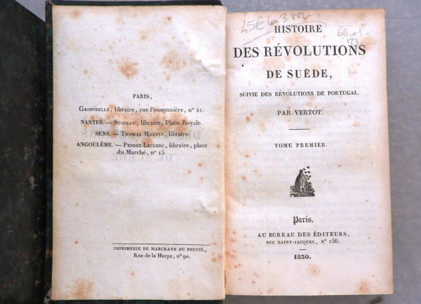 Révolutions de SUEDE. Révolutions ROMAINES. 1830. VERTOT. 3 Volumes. 736 Pages – Image 7