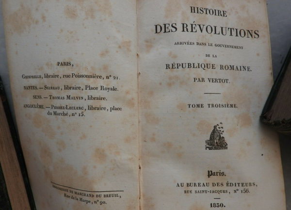 Révolutions de SUEDE. Révolutions ROMAINES. 1830. VERTOT. 3 Volumes. 736 Pages – Image 9