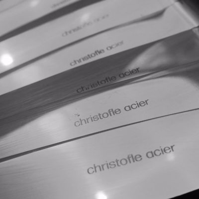 12 Couteaux CHRISTOFLE. ACIER Inox. Modèle FILET. "CHRISTOFLE ACIER" – Image 4