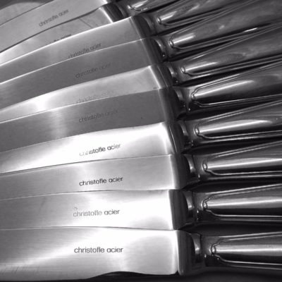 12 Couteaux CHRISTOFLE. ACIER Inox. Modèle FILET. "CHRISTOFLE ACIER" – Image 5