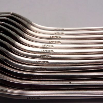 12 Fourchettes à gateaux-Dessert. Argent Massif MINERVE 338gr Art Déco. LAPPARRA – Image 4