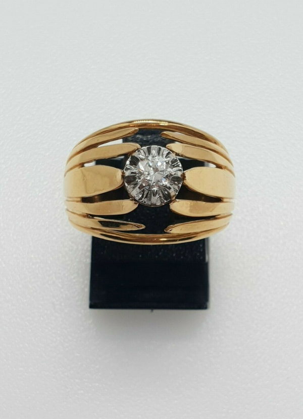 BAGUE-OR-Jaune-750-Diamant-solitaire-02-carat-73-g-Bijou-des-annees-1970-274468180783-12