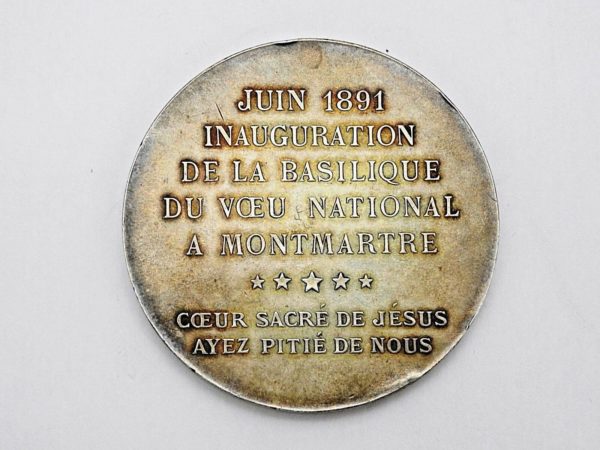 Médaille ARGENT. 66,5gr. Inauguration de la Basilique du voeu à MONTMARTRE. 1891 – Image 7