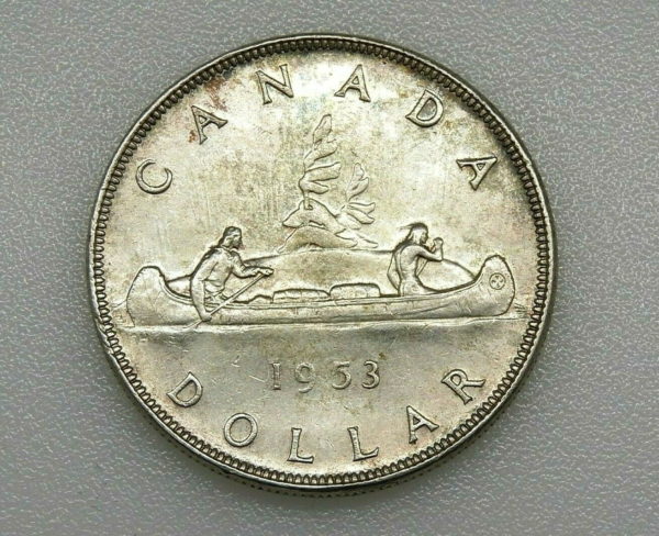 Monnaie-ARGENT-CANADA-1-Dollar-1953-2320-gr-Silver-Coin-ELISABETH-II-TTB-274479699303