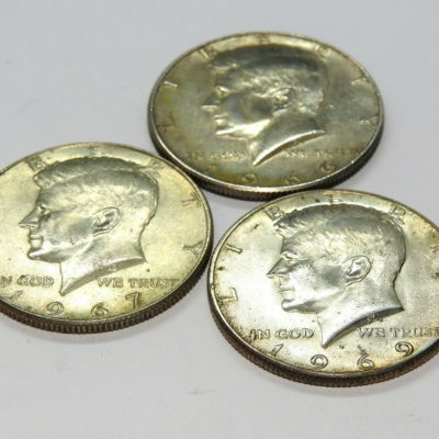 USA 3x 1/2 $ US. ARGENT 400°/°°. 1966,67 & 69d. 3x11,3g. Kennedy Half Dollar TTB – Image 8