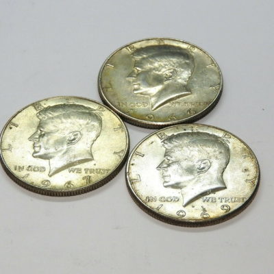 USA 3x 1/2 $ US. ARGENT 400°/°°. 1966,67 & 69d. 3x11,3g. Kennedy Half Dollar TTB – Image 9