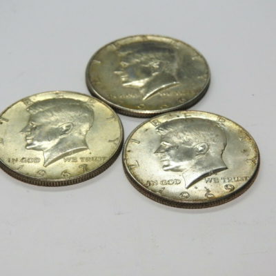 USA 3x 1/2 $ US. ARGENT 400°/°°. 1966,67 & 69d. 3x11,3g. Kennedy Half Dollar TTB – Image 10
