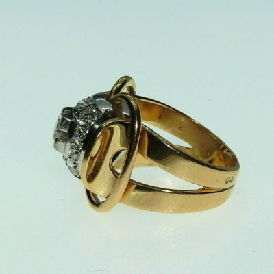BAGUE Tank OR Jaune 750°/°° & Platine. Diamants, Poids total 1 carat - 12,7gr – Image 3