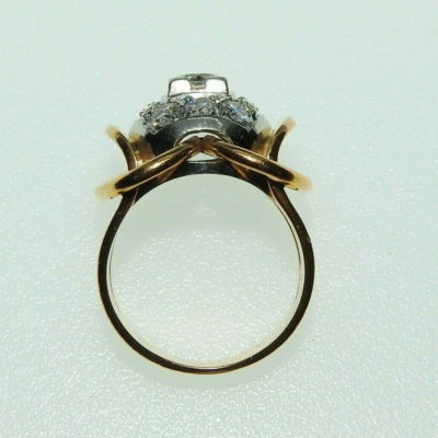 BAGUE Tank OR Jaune 750°/°° & Platine. Diamants, Poids total 1 carat - 12,7gr – Image 6