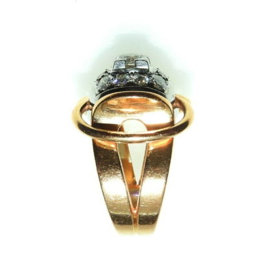 BAGUE Tank OR Jaune 750°/°° & Platine. Diamants, Poids total 1 carat - 12,7gr – Image 7