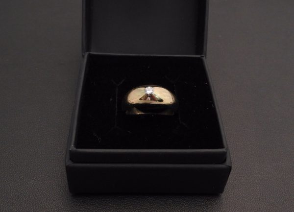 JONC-BAGUE-OR-JAUNE-OR-750-18K-67gr-Diamant-010-Carat-Poinon-Hibou-273030986144-10