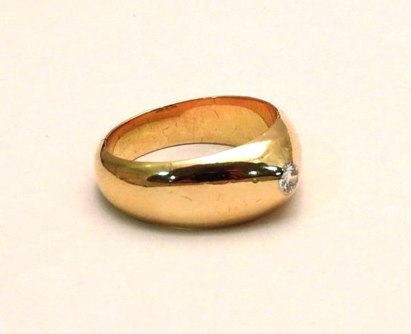 JONC-BAGUE-OR-JAUNE-OR-750-18K-67gr-Diamant-010-Carat-Poinon-Hibou-273030986144-5