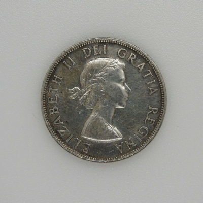 Monnaie ARGENT CANADA. 1 Dollar 1953. 23,20 gr. Silver Coin. ELISABETH II. TB – Image 4