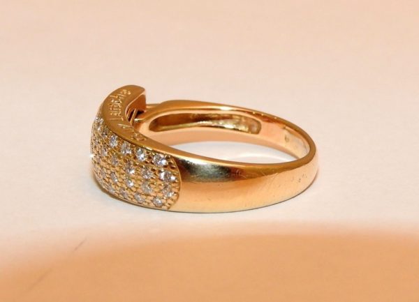 BAGUE GUY LAROCHE. OR Jaune 750°/°°. 40 Diamants. Poinçon au Hibou. 5,2gr. 18car – Image 12