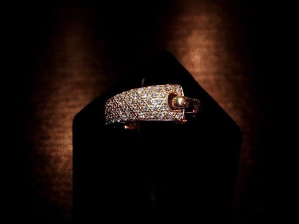 BAGUE GUY LAROCHE. OR Jaune 750°/°°. 40 Diamants. Poinçon au Hibou. 5,2gr. 18car – Image 13