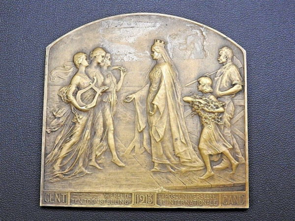 BELGIQUE. BRONZE 112gr. Exposition Universelle Internationale de GAND. 1913 GENT – Image 6