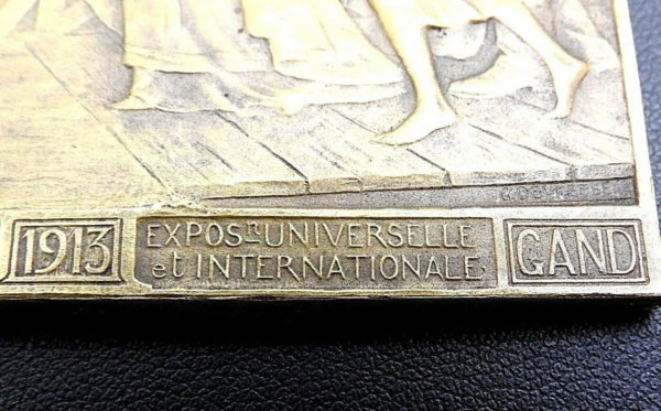 BELGIQUE-BRONZE-112gr-Exposition-Universelle-Internationale-de-GAND-1913-GENT-283538594726-6