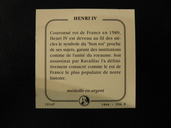 France-Medaille-Roi-de-France-Henri-IV-SPL-Argent-LHISTOIRE-DE-FRANCE-283996822166-4