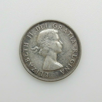 Pièce ARGENT CANADA. 1 Dollar 1953. 23gr. Silver Coin. ELISABETH II. TB. réf 235 – Image 3