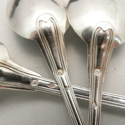 7 Cuillères à Café ou à Thé. Argent Massif. MINERVE. 147,7g. Argenterie "FILET" – Image 4