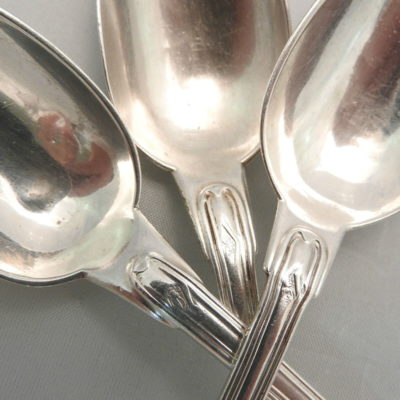 7 Cuillères à Café ou à Thé. Argent Massif. MINERVE. 147,7g. Argenterie "FILET" – Image 5