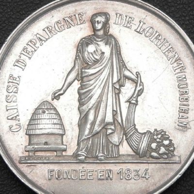 Médaille ARGENT. 12,9 gr. Caisse d'Epargne de LORIENT. Fondée en 1834. Morbihan – Image 8