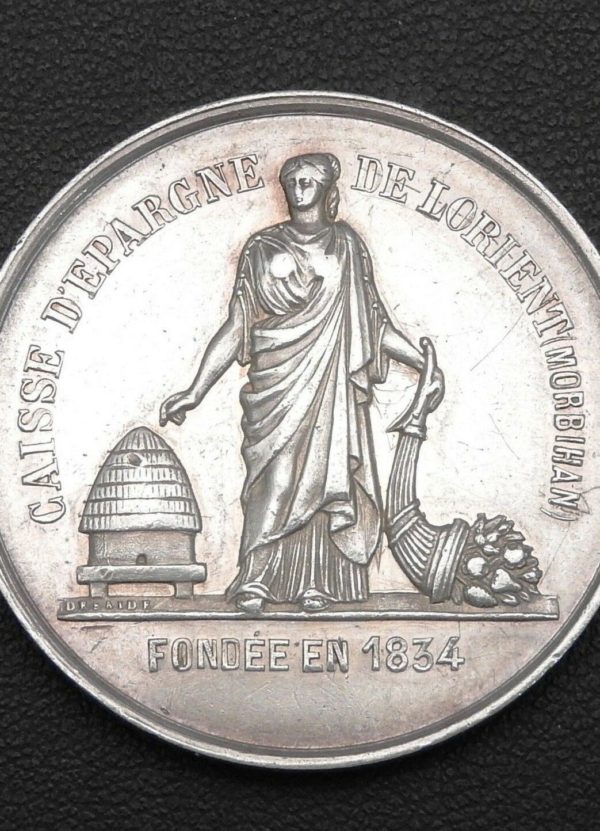 Médaille ARGENT. 12,9 gr. Caisse d'Epargne de LORIENT. Fondée en 1834. Morbihan – Image 8